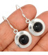 Boucles d'oreilles Onyx noir cabochon Bijoux en Onyx noir KC101.1