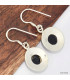 Boucles d'oreilles Onyx noir cabochon Bijoux en Onyx noir KC101.1