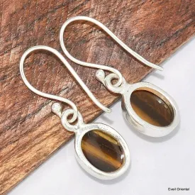 Boucles d'oreilles ovales Oeil de Tigre - Bijoux en Oeil de Tigre