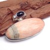 Pendentif Célestobarite oval et onyx noir Bijoux en Célestobarite AW11.2