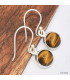 Boucles d'oreilles rondes en Oeil de Tigre Bijoux en Oeil de Tigre KC102.1