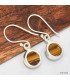 Boucles d'oreilles rondes en Oeil de Tigre Bijoux en Oeil de Tigre KC102.1