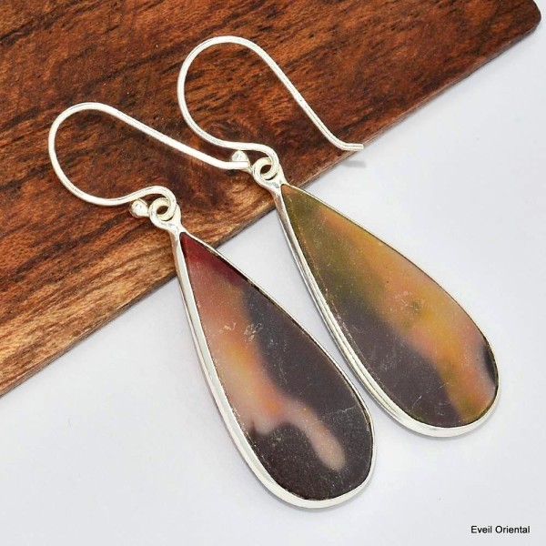 Boucles d'oreilles goutte Jaspe Mokaïte Bijoux en Jaspe KC103.1
