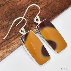 Boucles d'oreilles rectangulaire Jaspe Mokaïte - Bijoux en Jaspe