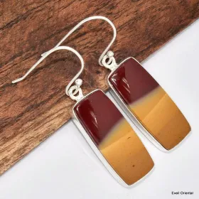 Jaspe Mokaïte boucles d'oreilles rectangulaires - Bijoux en Jaspe