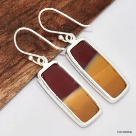 Jaspe Mokaïte boucles d'oreilles rectangulaires - Bijoux en Jaspe