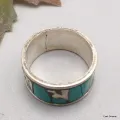 Bague turquoise Mantra de Chenrezi - Bagues tibétaines bouddhistes