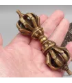 Cloche tibetaine et dorjé tibétain bronze 16 cm - Cloche tibétaine et dorjé tibétain