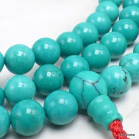 Mala tibétain Authentique Turquoise très haute qualité - Mala tibétain 108 perles