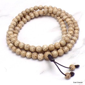 Mala 108 perles en Graines de Lotus beiges Mala tibétain 108 perles MALOT2
