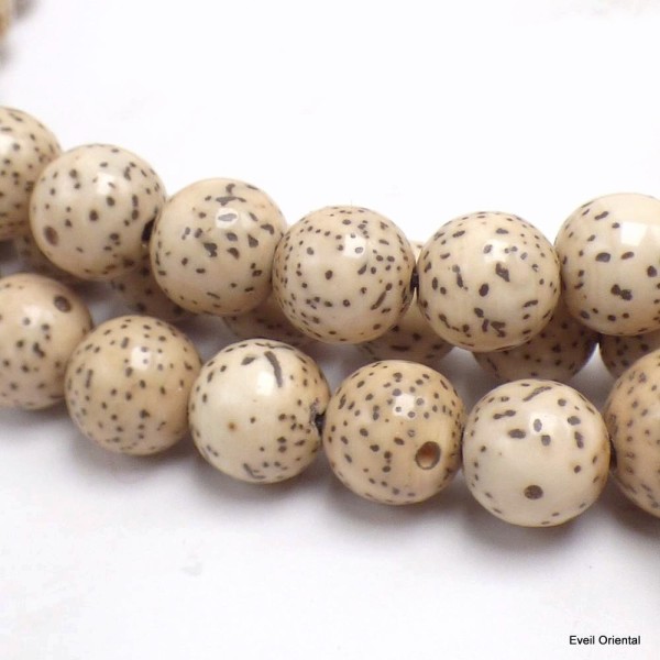 Mala 108 perles en Graines de Lotus beiges Mala tibétain 108 perles MALOT2