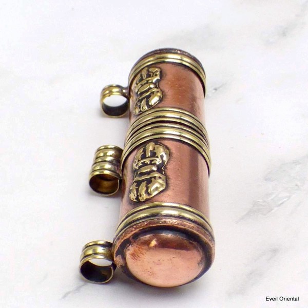 Pendentif tibétain tube avec dorjé Bijoux tibetains bouddhistes 2671
