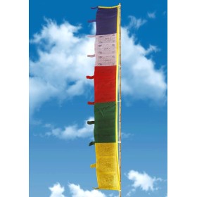 Drapeau tibétain vertical 2,1 m qualité supérieure Drapeaux tibétains DV21M