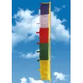Drapeau tibétain vertical 2,1 m qualité supérieure soie coton - Drapeaux tibétains