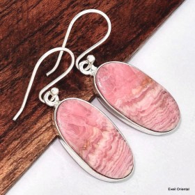 Boucles d'oreilles Rhodochrosite ovales Bijoux en Rhodochrosite KC105