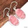Boucles d'oreilles bijou Rhodochrosite ovales - Bijoux en Rhodochrosite