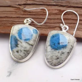 Boucles d'oreilles Jaspe K2 semi-ovales - Bijoux en Jaspe K2