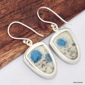 Boucles d'oreilles Jaspe K2 semi-ovales - Bijoux en Jaspe K2