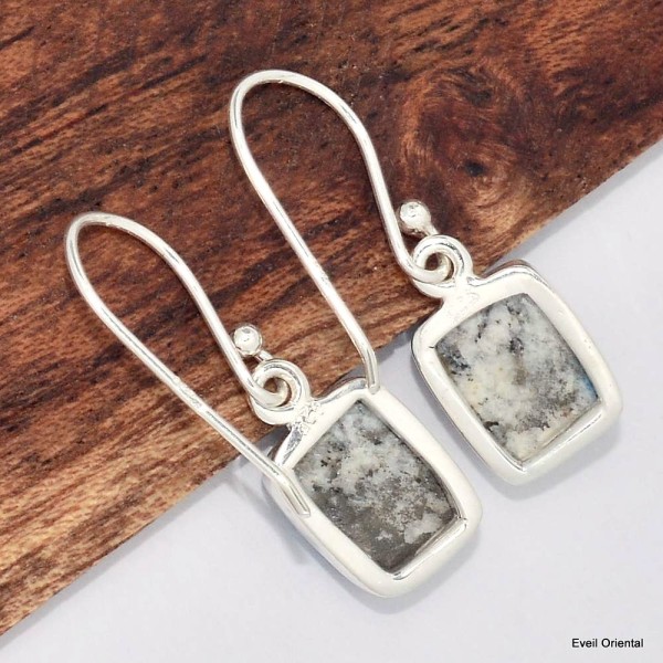 Boucles d'oreilles Jaspe K2 rectangulaires Bijoux en Jaspe K2 KC106.4