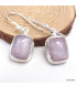 Boucles d'oreilles rectangulaires Kunzite Bijoux en Kunzite KC107
