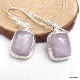 Boucles d'oreilles rectangulaires Kunzite - Boucles d'oreilles en pierres naturelles