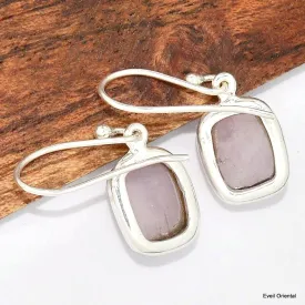 Boucles d'oreilles rectangulaires Kunzite - Boucles d'oreilles en pierres naturelles