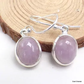 Boucles d'oreilles ovales Kunzite - Boucles d'oreilles en pierres naturelles