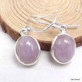 Boucles d'oreilles ovales Kunzite Bijoux en Kunzite KC107.1