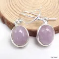 Boucles d'oreilles ovales Kunzite - Boucles d'oreilles en pierres naturelles