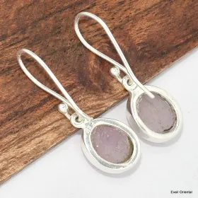 Boucles d'oreilles ovales Kunzite - Boucles d'oreilles en pierres naturelles
