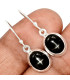 Boucles d'oreilles ovales Black Star Diopside Bijoux en Black Star Diopside KC108