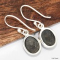 Boucles d'oreilles ovales Black Star Diopside Bijoux en Black Star Diopside KC108