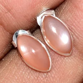 Boucles d'oreilles marquise Pierre de lune Sri lanka - Boucles d'oreilles en pierres naturelles