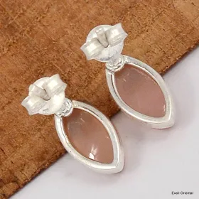 Boucles d'oreilles marquise Pierre de lune Sri lanka - Boucles d'oreilles en pierres naturelles