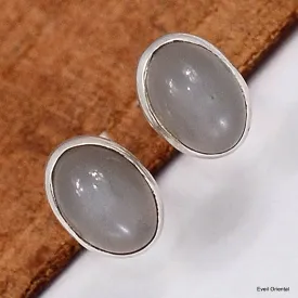 Boucles d'oreilles Pierre de lune grise - Boucles d'oreilles en pierres naturelles