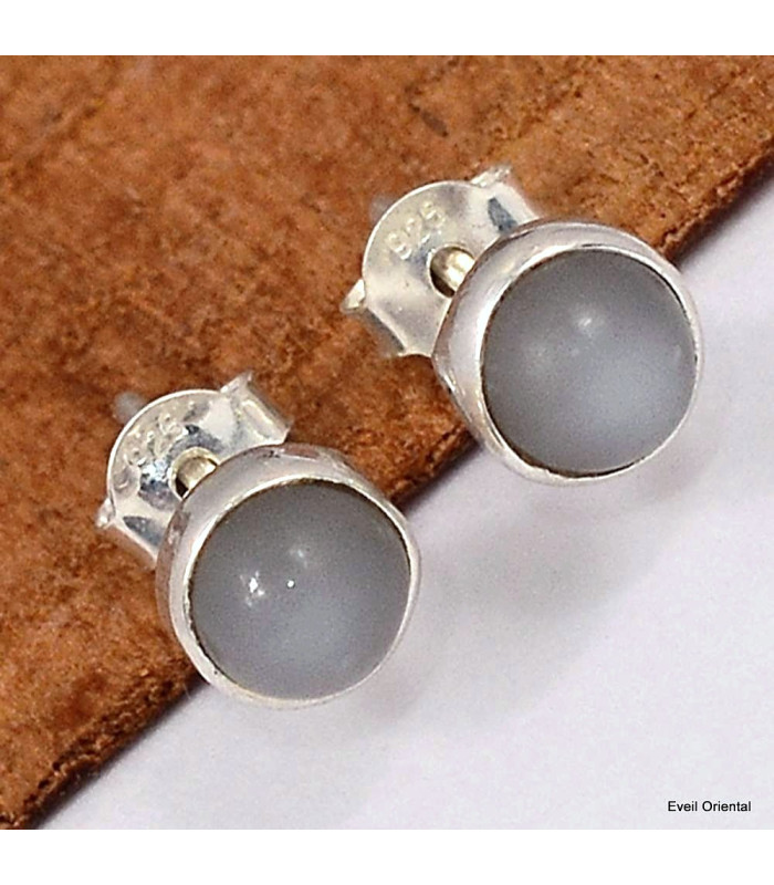 Clous d'oreilles Pierre de lune Sri Lanka Bijoux en Pierre de Lune du Sri Lanka KC110.2