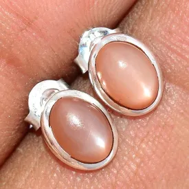Clous d'oreilles marquise authentique Pierre de lune - Boucles d'oreilles en pierres naturelles