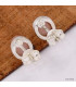 Clous d'oreilles marquise authentique Pierre de lune Bijoux en Pierre de Lune du Sri Lanka KC110.3