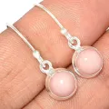 Boucles d'oreilles Opale rose forme ronde - Bijoux en Opale Rose