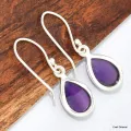 Boucles d'oreilles Améthyste véritable - Boucles d'oreilles en pierres naturelles