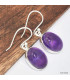 Boucles d'oreilles ovales Améthyste véritable Boucles d'oreilles en pierres KC111.1