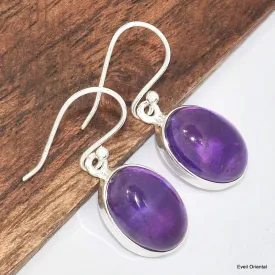 Boucles d'oreilles ovales Améthyste véritable - Boucles d'oreilles en pierres naturelles