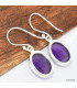 Boucles d'oreilles ovales Améthyste véritable Boucles d'oreilles en pierres KC111.1