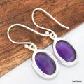 Boucles d'oreilles ovales Améthyste véritable - Boucles d'oreilles en pierres naturelles