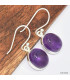 Boucles d'oreilles ovales en Améthyste véritable Boucles d'oreilles en pierres KC111.2