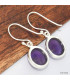 Boucles d'oreilles ovales en Améthyste véritable Boucles d'oreilles en pierres KC111.2