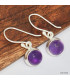 Boucles d'oreilles rondes en Améthyste véritable Boucles d'oreilles en pierres KC111.3