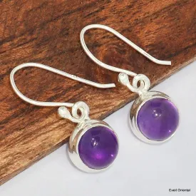 Boucles d'oreilles rondes en Améthyste véritable