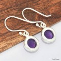 Boucles d'oreilles rondes en Améthyste véritable Boucles d'oreilles en pierres KC111.3