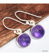 Boucles d'oreilles rondes Améthyste véritable Boucles d'oreilles en pierres KC111.4